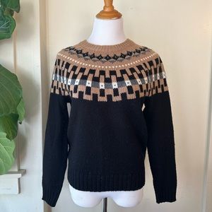 Madewell woolski sweater black/brown Small